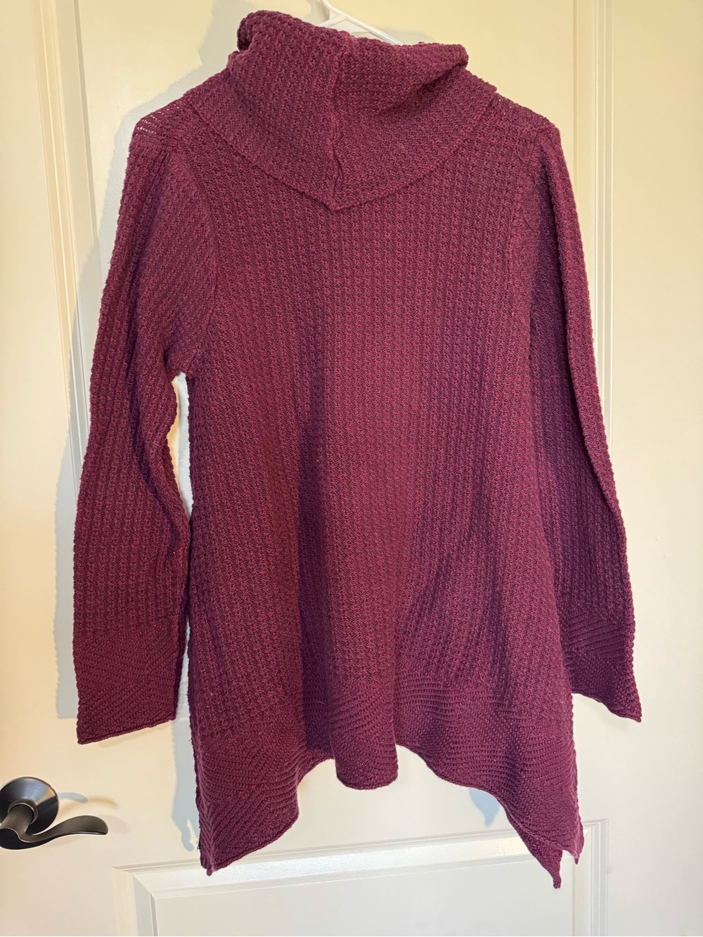 eight eight eight Wine-Red Cowl-Neck Waffle Knit Sweater